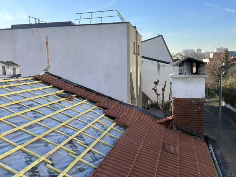 Pose de liteaux et écran sous-toiture — photo 3